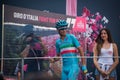 MuggiÃÂ², Italy May 26, 2016; Vincenzo Nibali, team Astana, to the podium signatures before the start of the stage